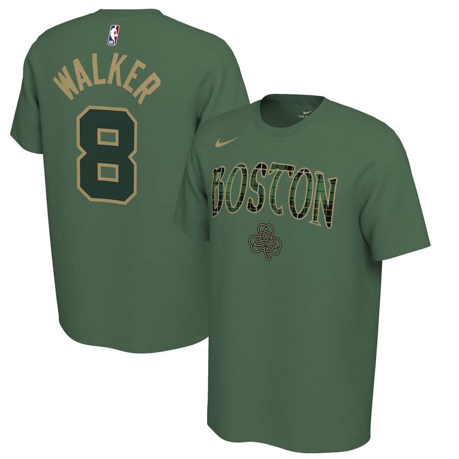 Men 2020 NBA Nike Kemba Walker Boston Celtics Green 201920 Earned Edition Name  Number TShirt